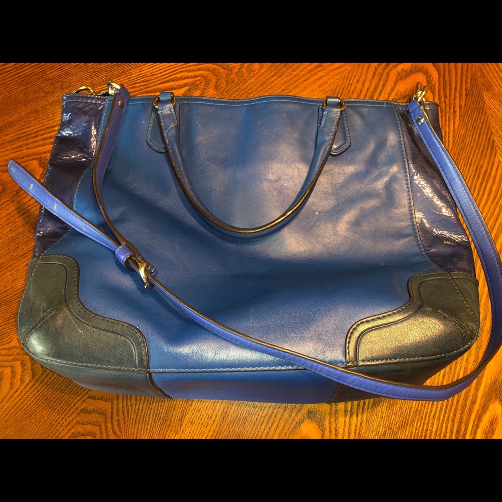 Blue Coach Blair Poppy tote